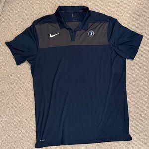 Nike Men's Dark Blue and Gray Timberwolves Polo Shirt